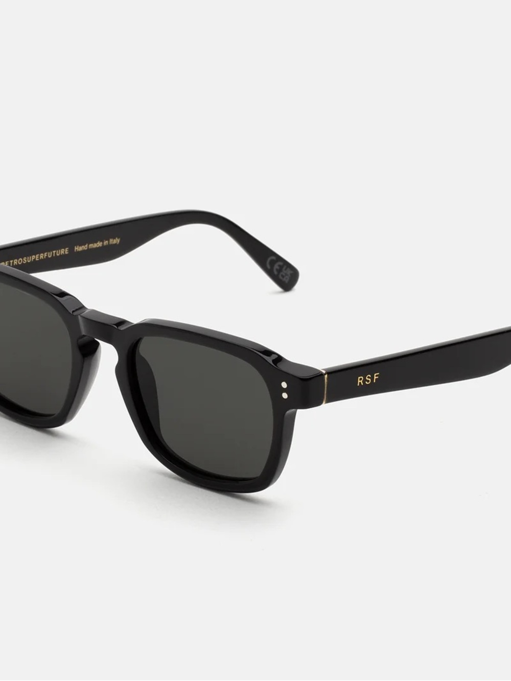 RetroSuperFuture Black Square Sunglasses with Dark Lenses